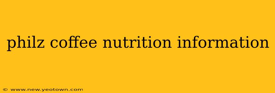 philz coffee nutrition information