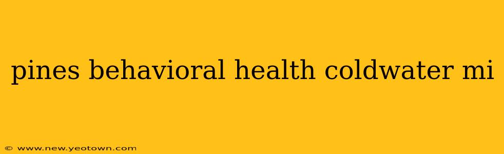 pines behavioral health coldwater mi