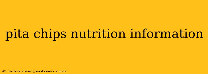 pita chips nutrition information