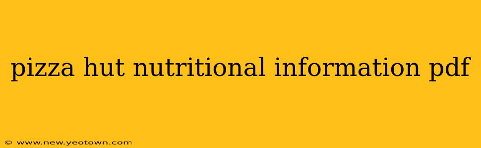 pizza hut nutritional information pdf