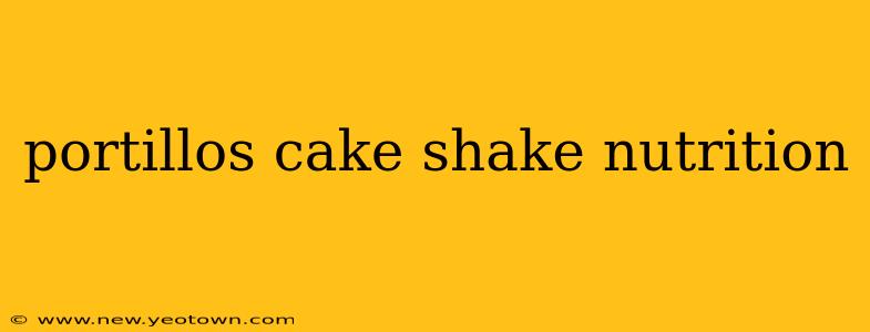 portillos cake shake nutrition