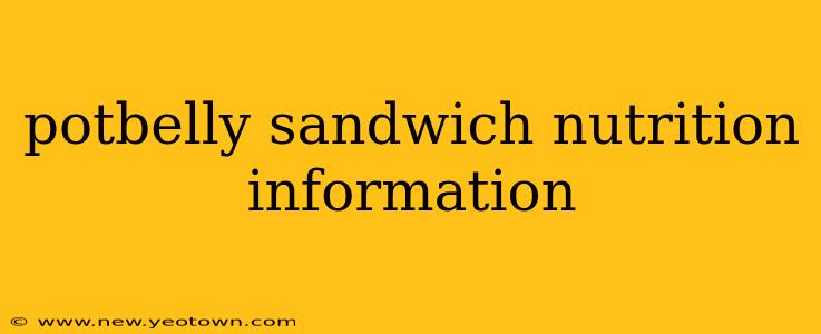 potbelly sandwich nutrition information