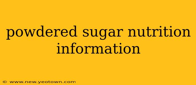 powdered sugar nutrition information