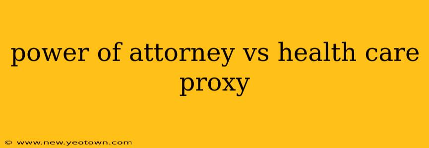 power of attorney vs health care proxy