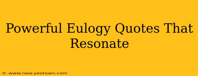 Powerful Eulogy Quotes That Resonate
