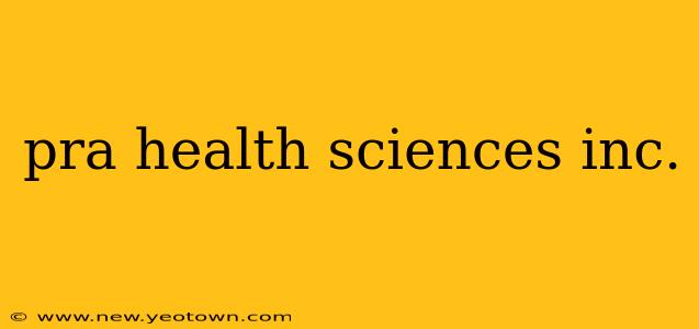 pra health sciences inc.