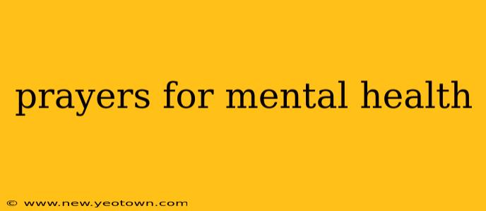 prayers for mental health