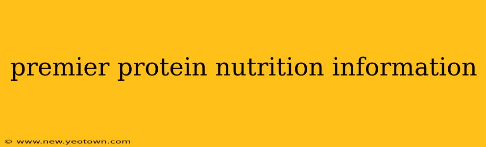 premier protein nutrition information