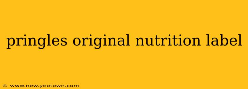 pringles original nutrition label