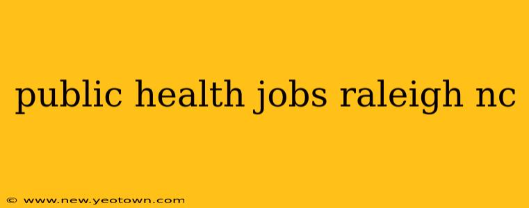 public health jobs raleigh nc