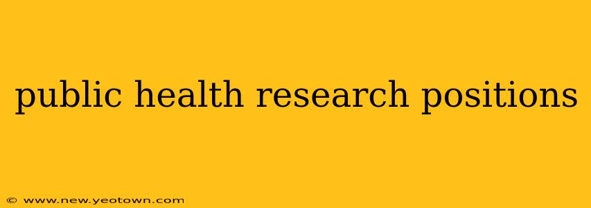 public health research positions