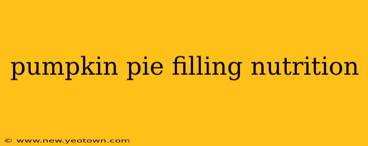 pumpkin pie filling nutrition
