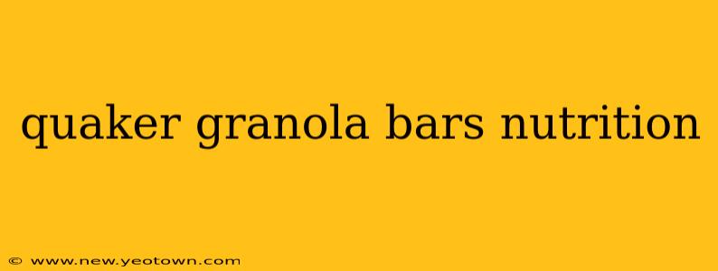 quaker granola bars nutrition
