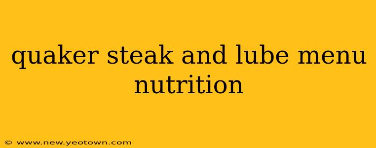 quaker steak and lube menu nutrition