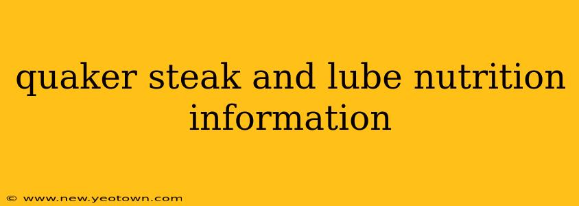 quaker steak and lube nutrition information