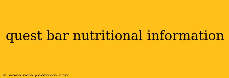 quest bar nutritional information