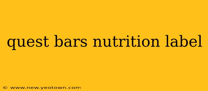 quest bars nutrition label