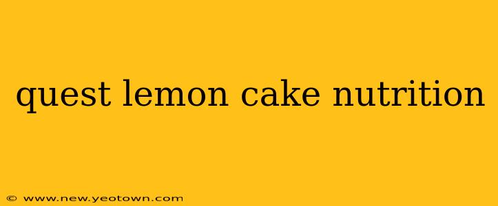 quest lemon cake nutrition
