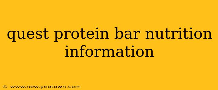 quest protein bar nutrition information