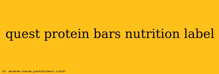 quest protein bars nutrition label