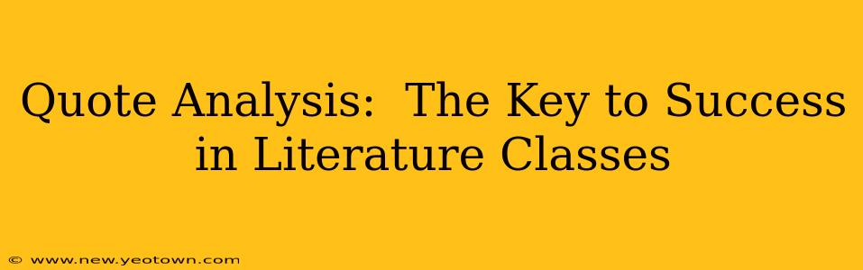 Quote Analysis:  The Key to Success in Literature Classes