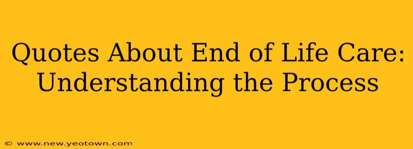 Quotes About End of Life Care:  Understanding the Process