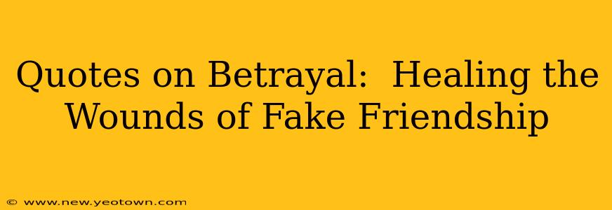 Quotes on Betrayal:  Healing the Wounds of Fake Friendship
