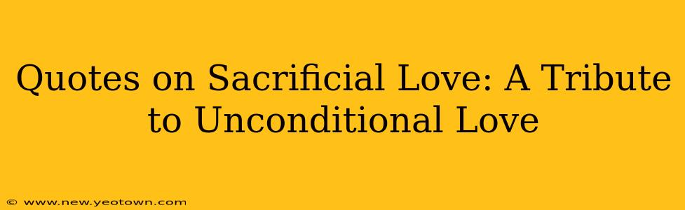 Quotes on Sacrificial Love: A Tribute to Unconditional Love