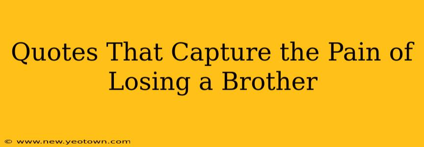 Quotes That Capture the Pain of Losing a Brother