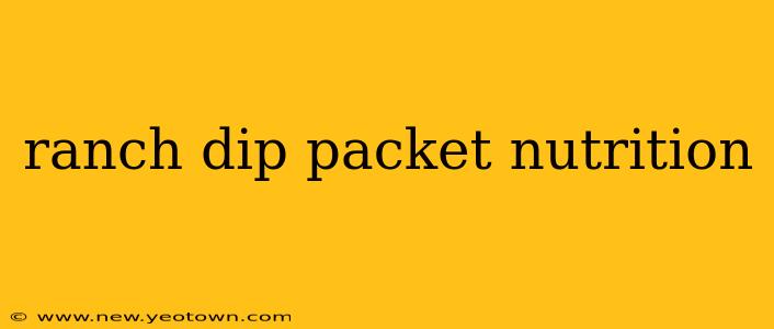 ranch dip packet nutrition