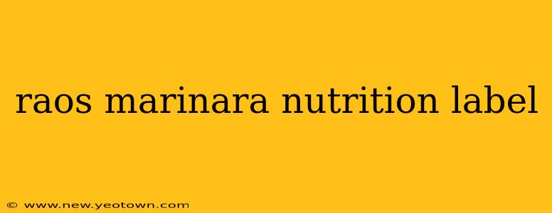raos marinara nutrition label