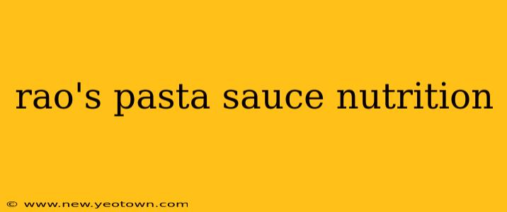 rao's pasta sauce nutrition