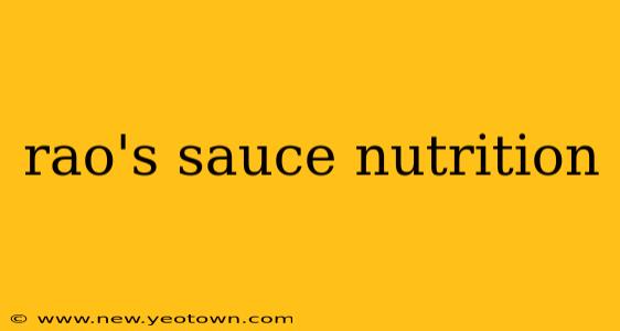 rao's sauce nutrition