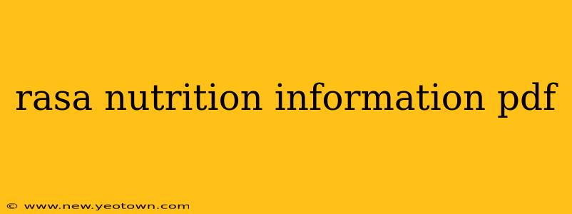 rasa nutrition information pdf