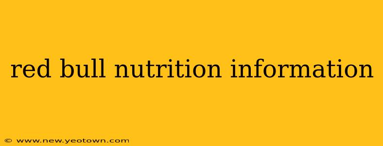red bull nutrition information