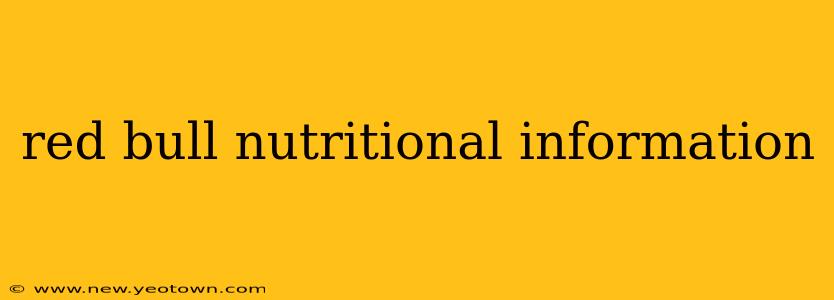 red bull nutritional information