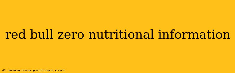 red bull zero nutritional information
