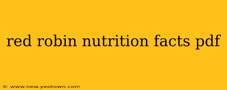 red robin nutrition facts pdf