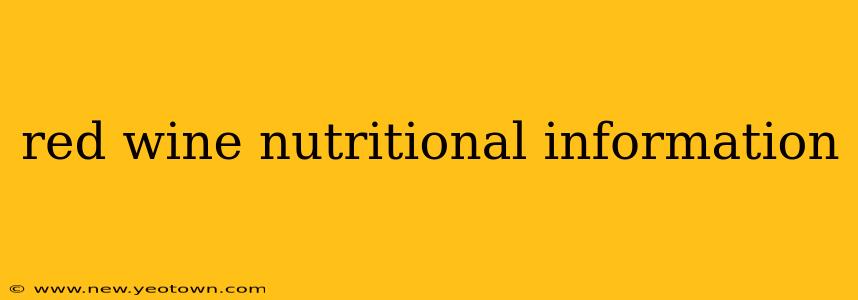 red wine nutritional information