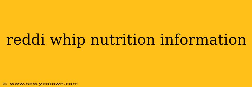 reddi whip nutrition information