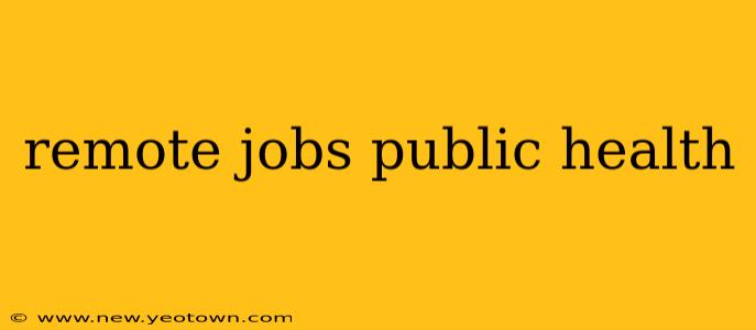remote jobs public health