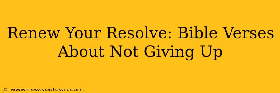 Renew Your Resolve: Bible Verses About Not Giving Up