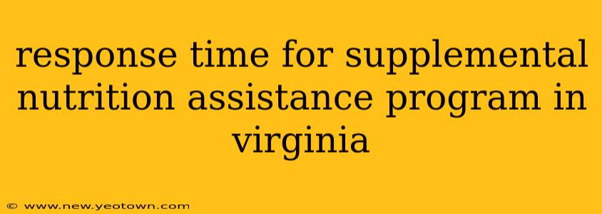 response time for supplemental nutrition assistance program in virginia