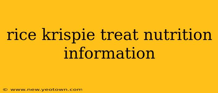 rice krispie treat nutrition information