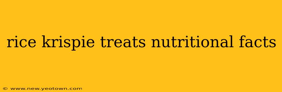 rice krispie treats nutritional facts