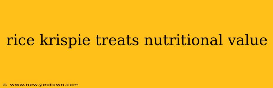 rice krispie treats nutritional value