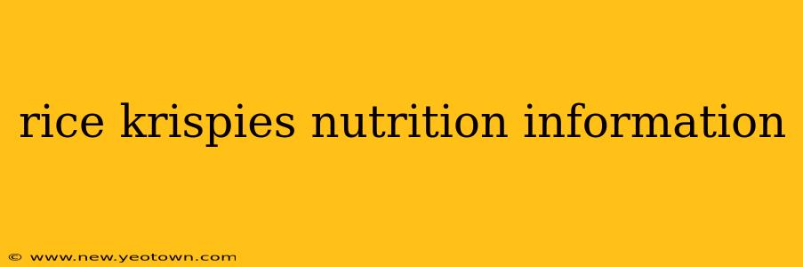 rice krispies nutrition information