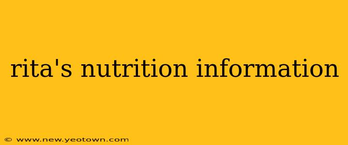 rita's nutrition information