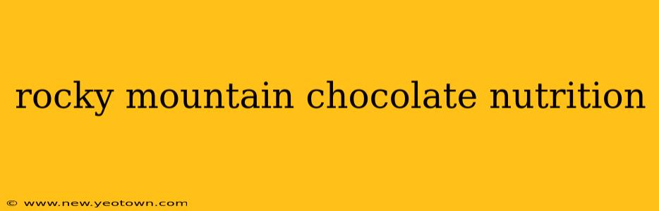rocky mountain chocolate nutrition