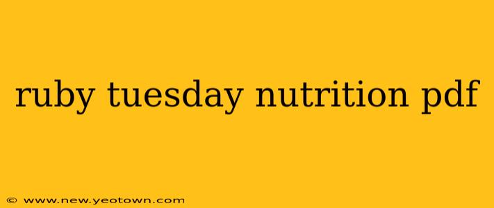 ruby tuesday nutrition pdf